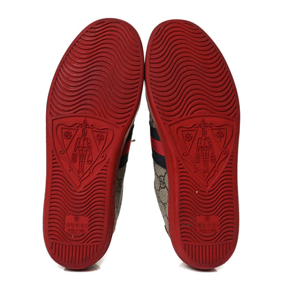 Gucci GG Supreme Monogram Ayers Web Womens Ace Sneakers 36.5 Red 11 of 18