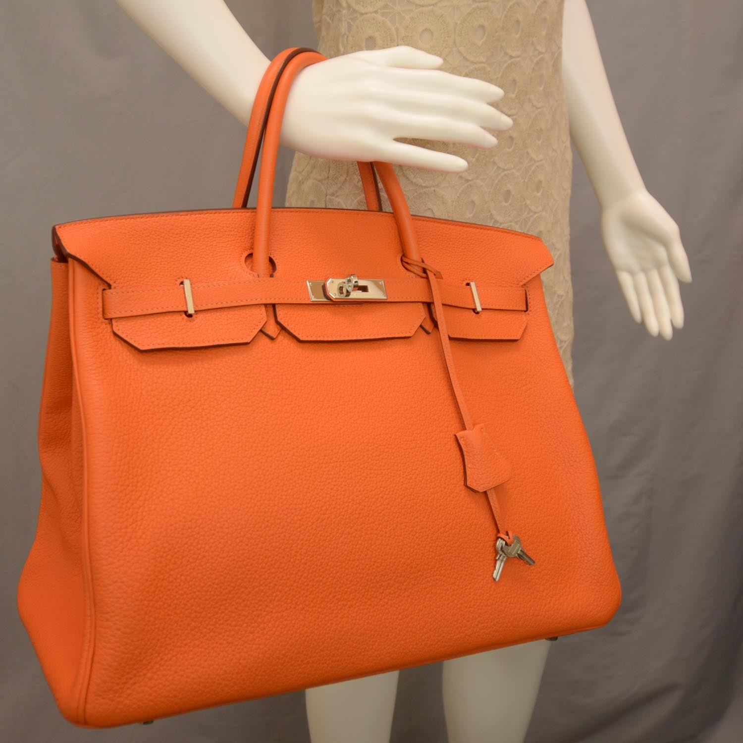 Hermes Togo Birkin 40 Orange 2 of 9