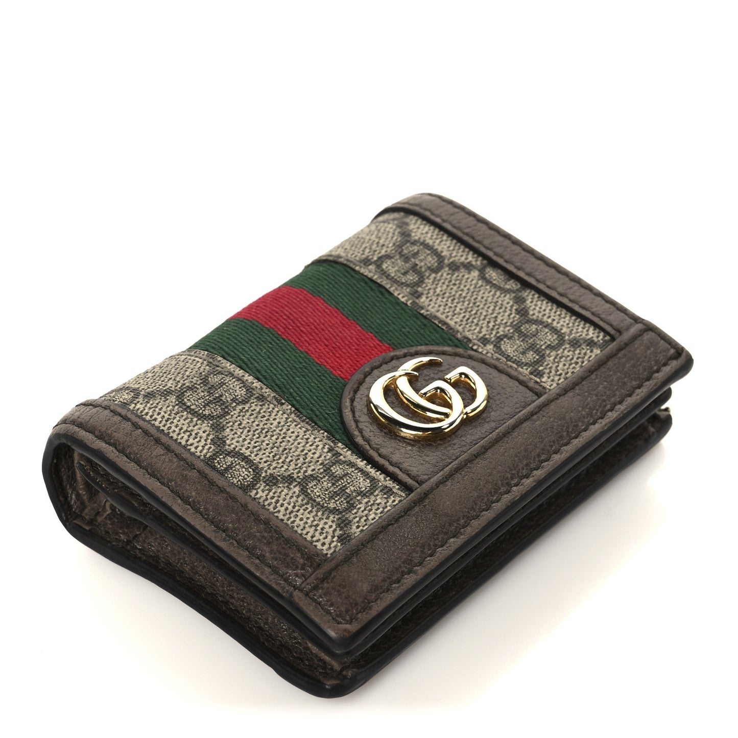 GG Supreme Monogram Web Ophidia Card Case Beige New Acero