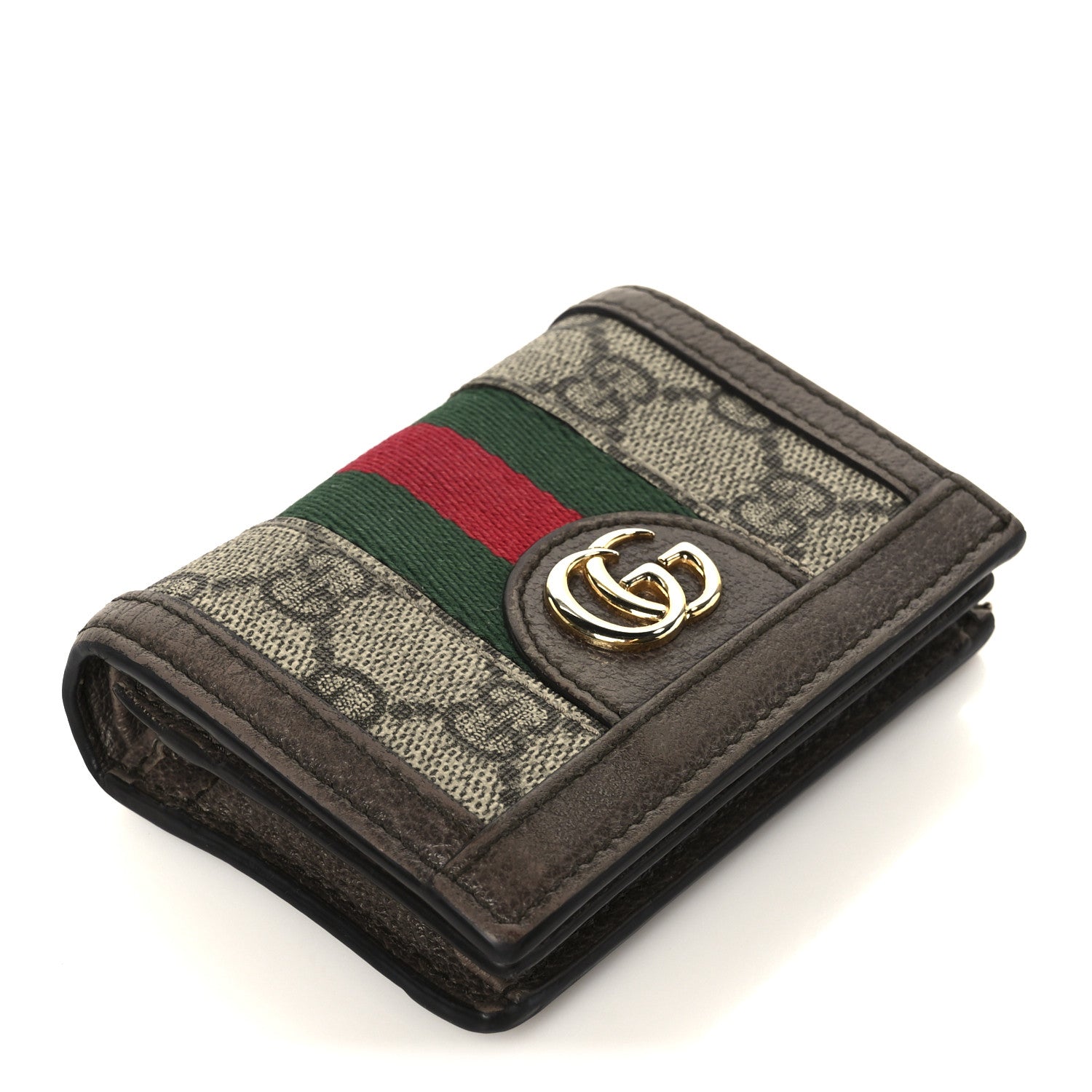 Gucci GG Supreme Monogram Web Ophidia Card Case Beige New Acero 4 of 11