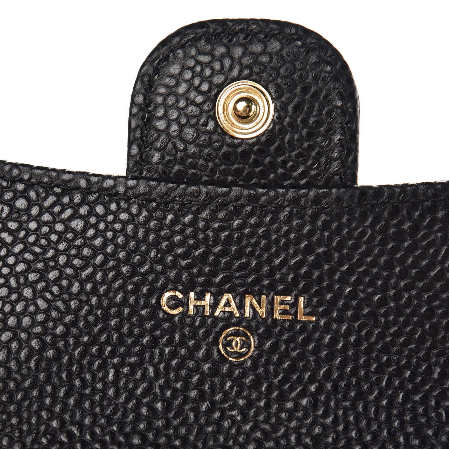 Caviar Quilted Flap Card Holder Black