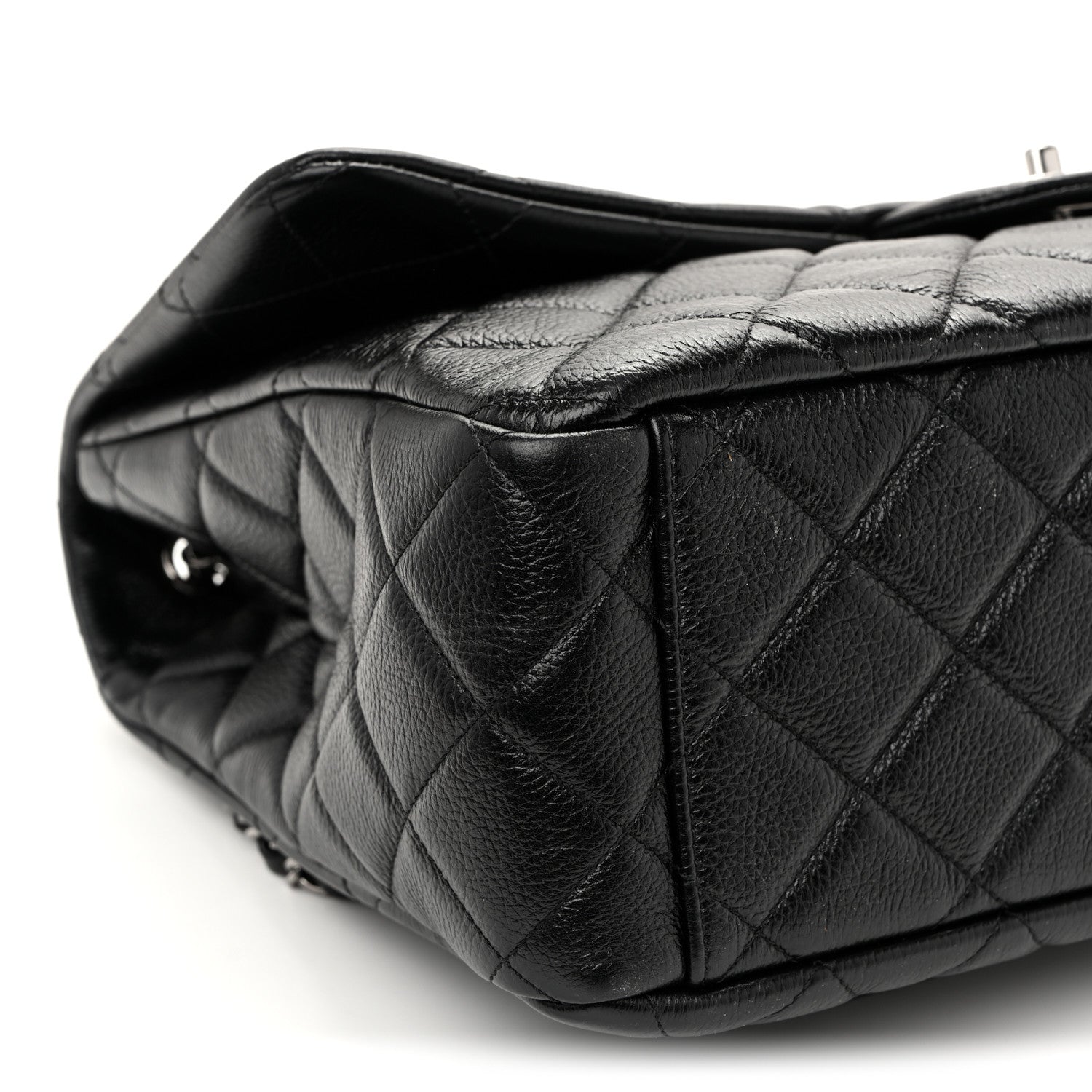 Chanel Grained Calfskin Quilted XXL Travel Flap Bag Black 9 of 10