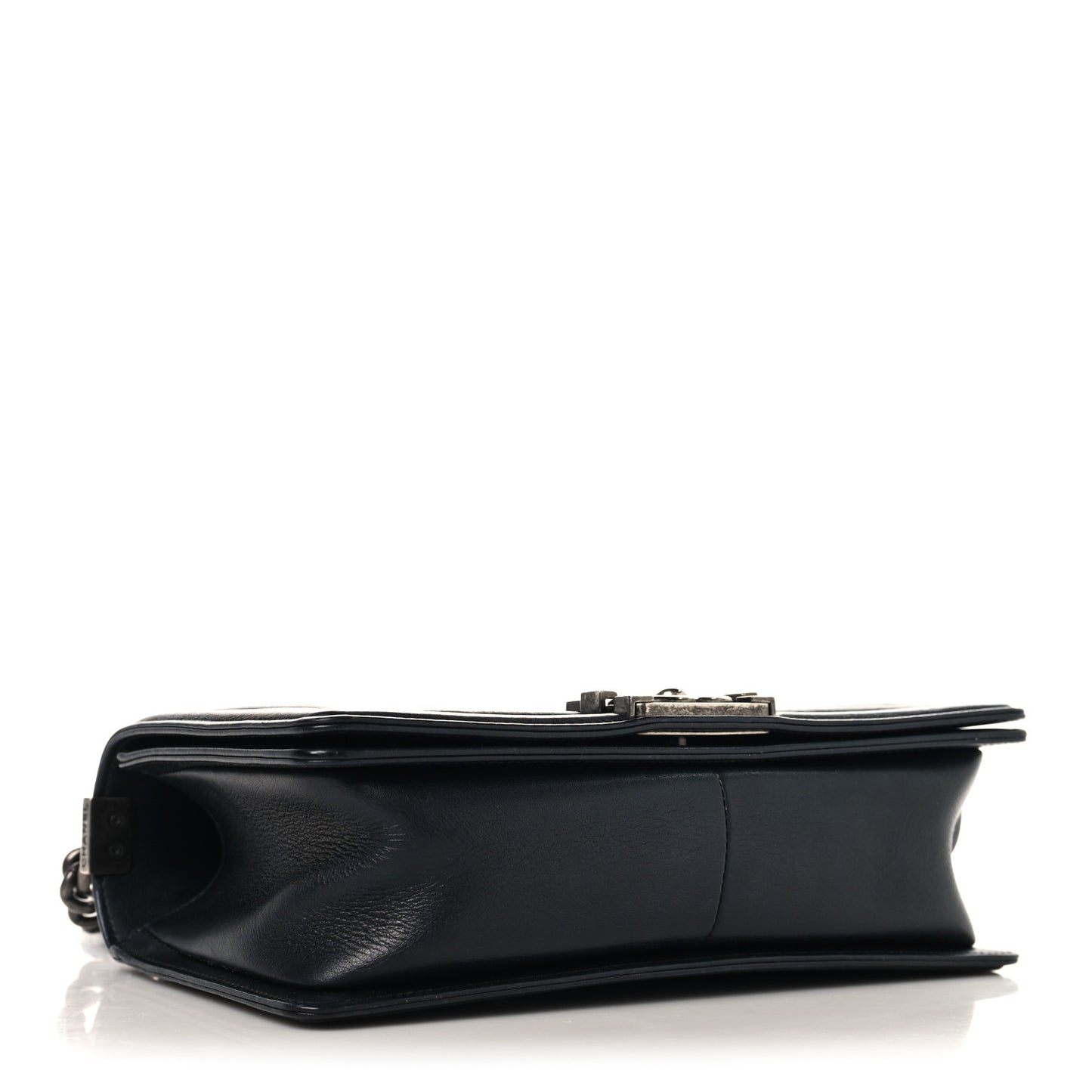 Lambskin Chevron Quilted Medium Boy Flap Black