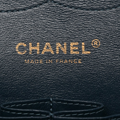 Chanel Metallic Caviar Quilted Jumbo Double Flap Dark Blue 6 of 15