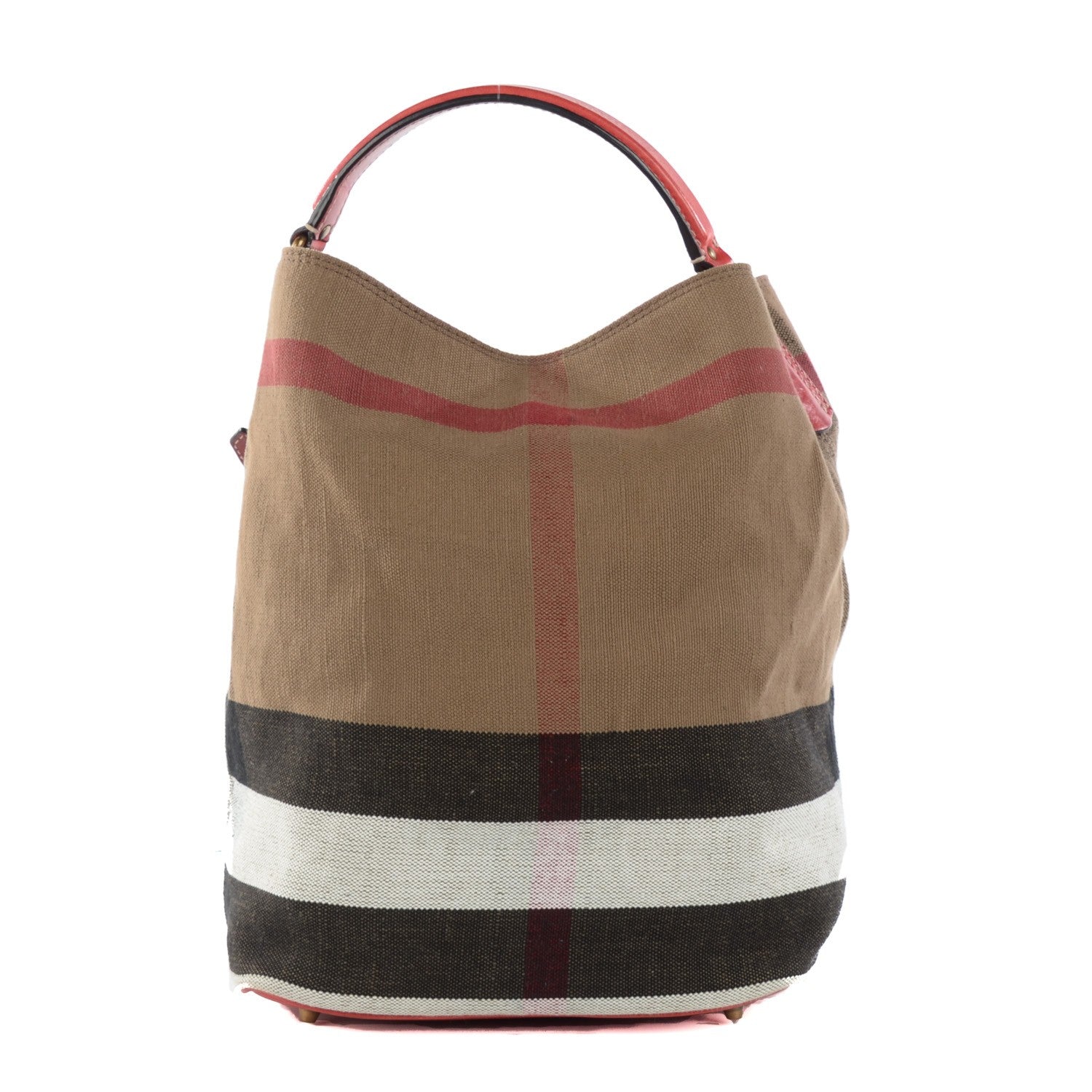 Burberry Canvas Mega Check Medium Ashby Hobo Cadmium Red 1 of 10