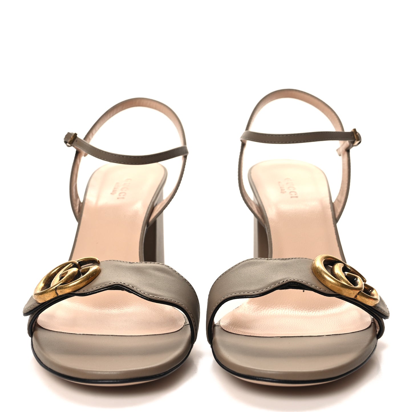 Lifford Calfskin GG Marmont Ankle Wrap 75mm Sandals 40.5 Mud