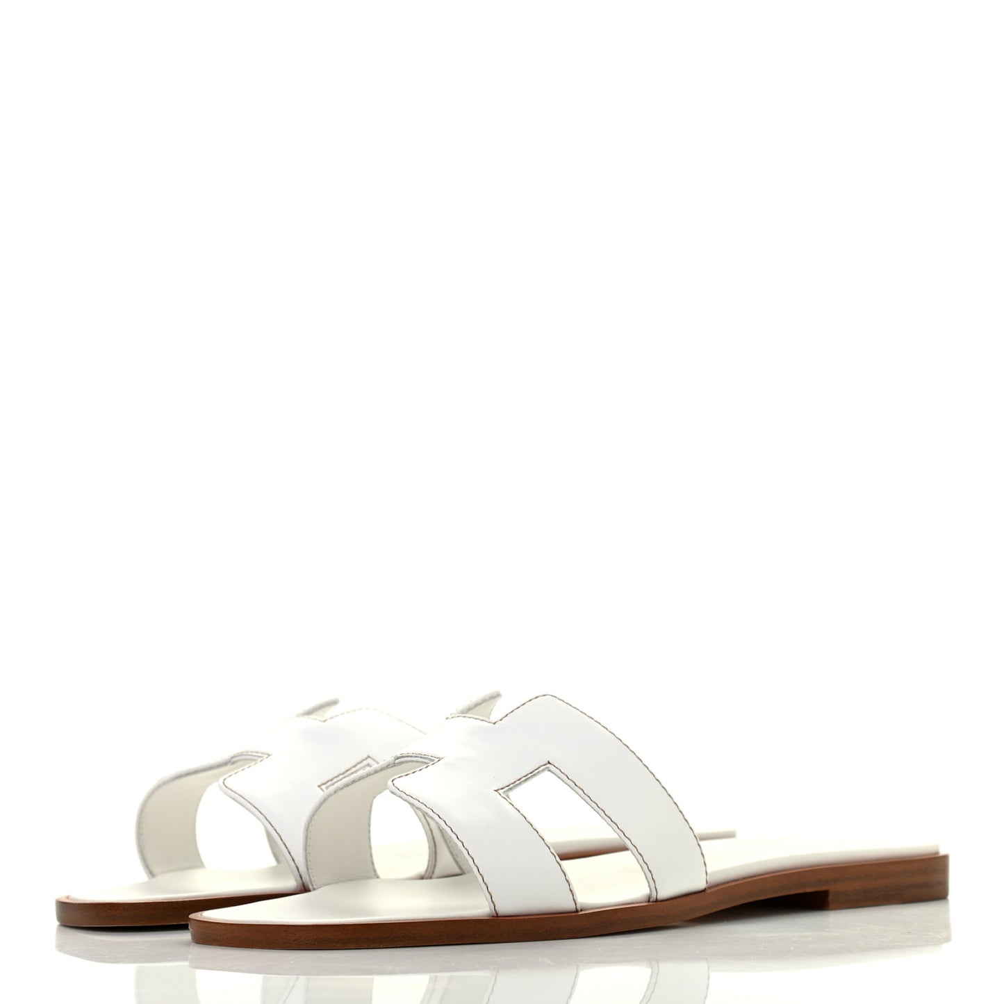 Box Calfskin Oran Sandals 37 White