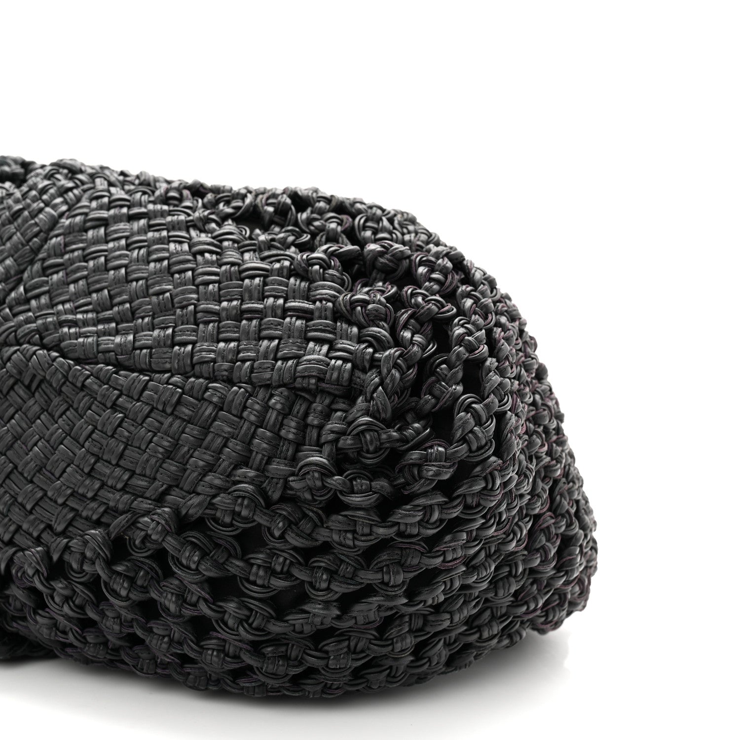 Salvatore Ferragamo Woven Calfskin Gancini Shoulder Bag Black 18 of 19