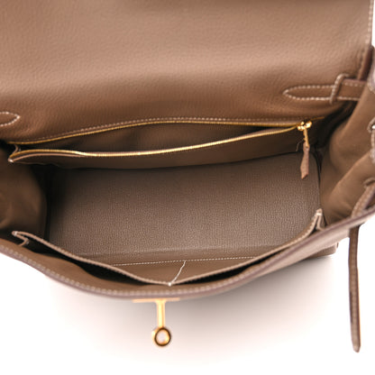Hermes Togo Kelly Retourne 32 Etoupe 5 of 11