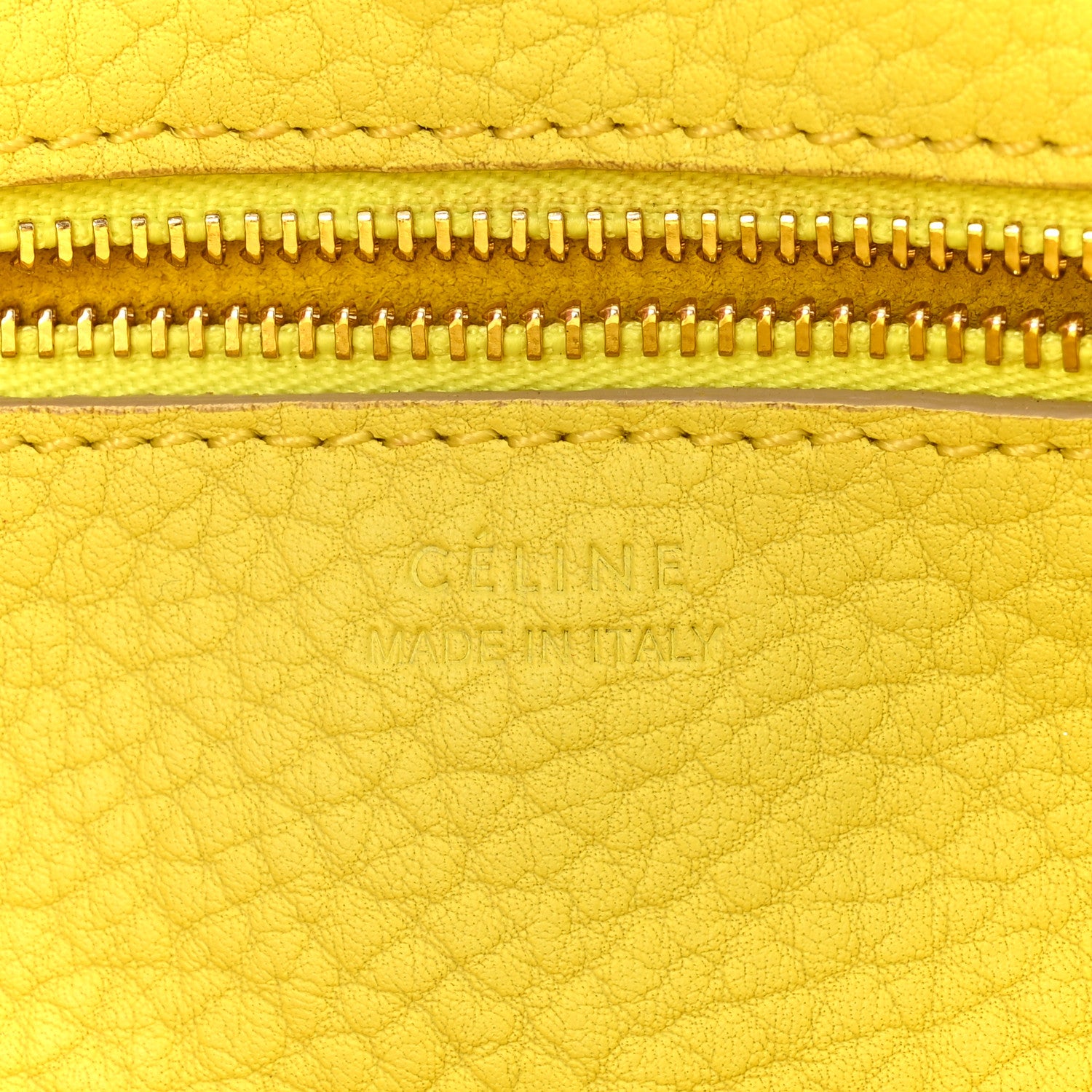 Celine Crisped Calfskin Mini Tie Knot Tote Fluo Yellow 6 of 15