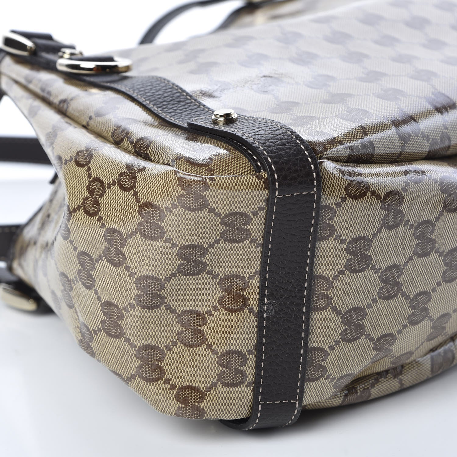 Gucci Crystal Monogram Medium Abbey Shoulder Bag Dark Brown 5 of 9
