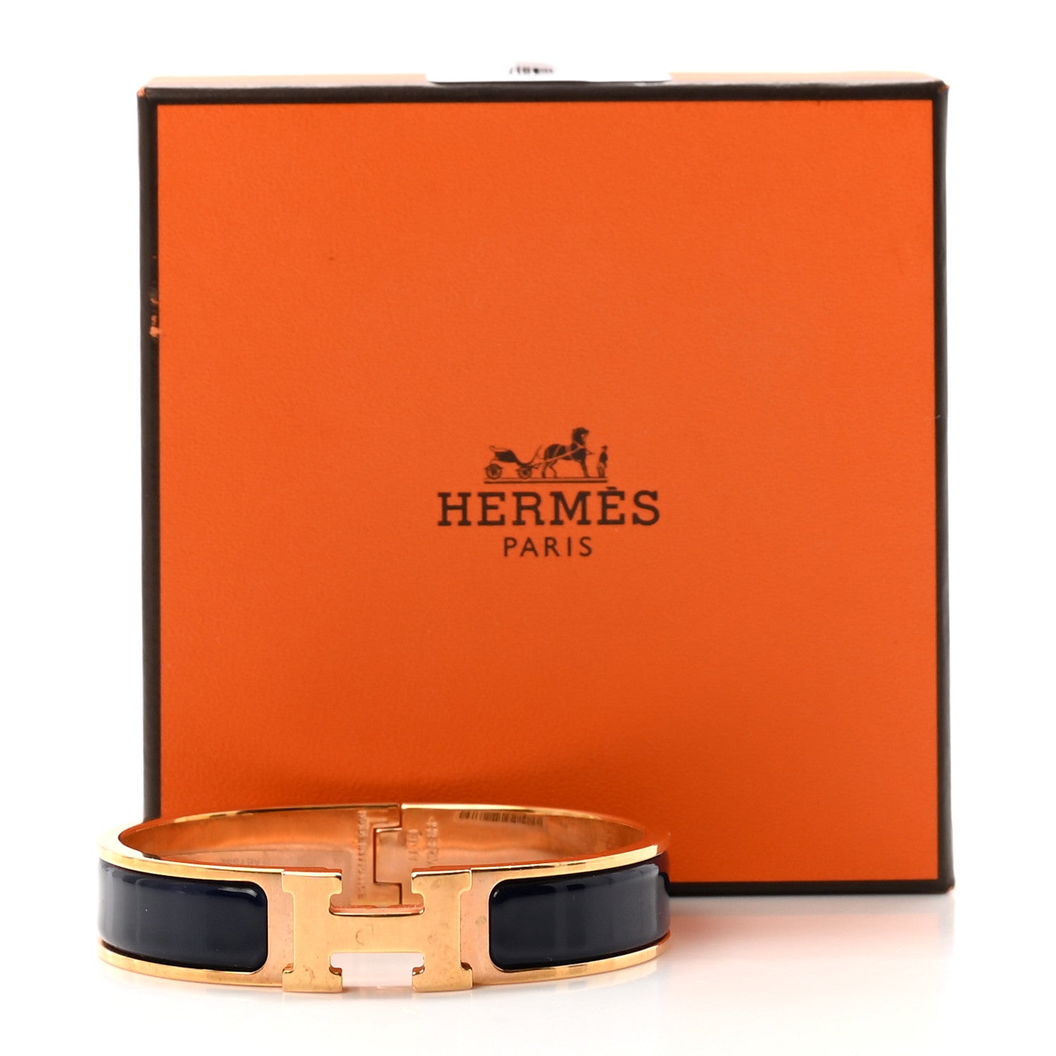 Hermes Enamel Narrow Clic Clac H Bracelet PM Bleu Abysse 5 of 5