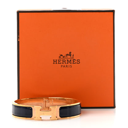 Hermes Enamel Narrow Clic Clac H Bracelet PM Bleu Abysse 5 of 5