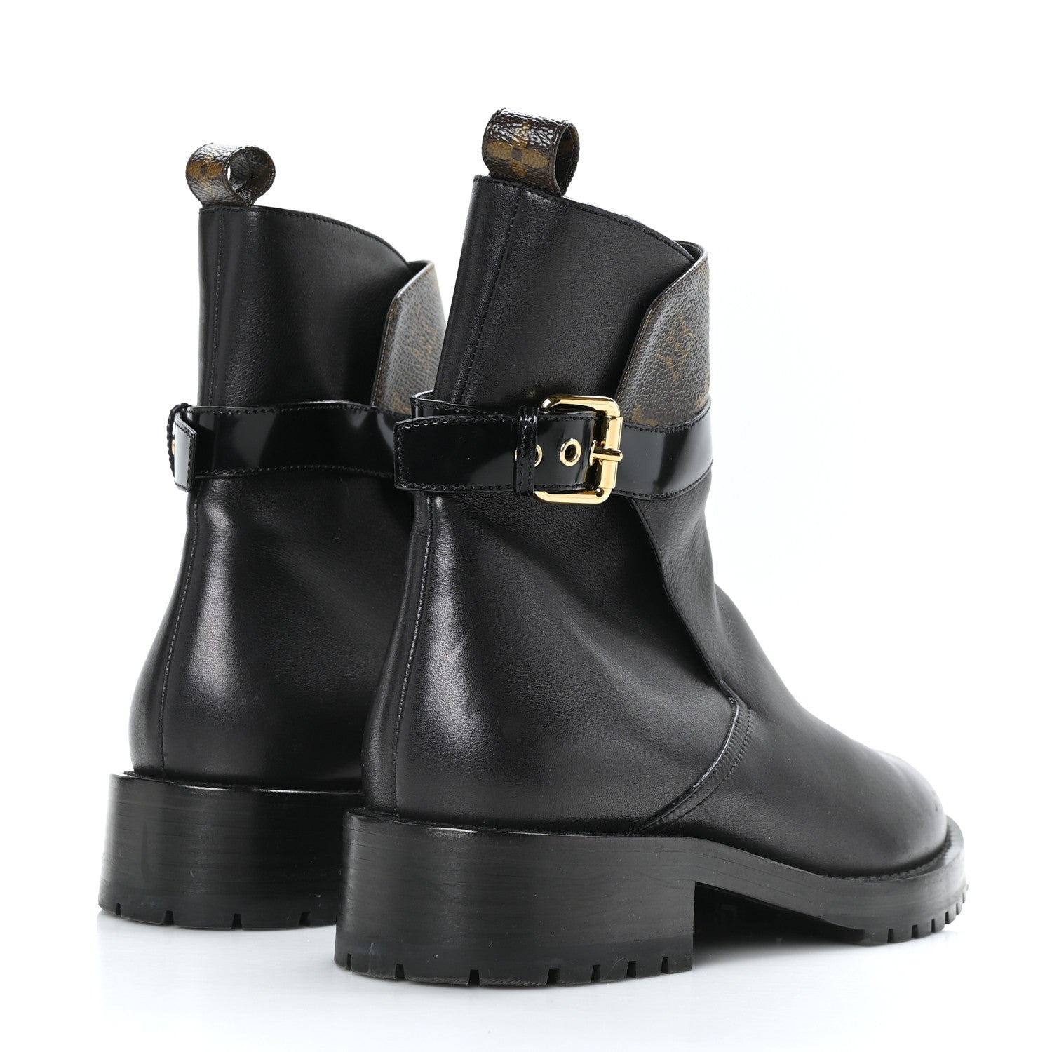 Louis Vuitton Calfskin Monogram Discovery Flat Ankle Boots 40 Black 4 of 7