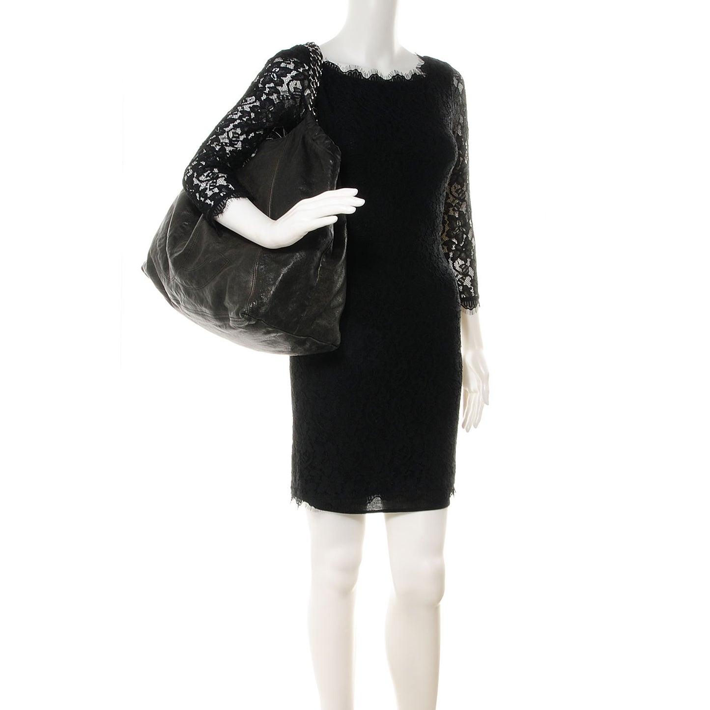 Distressed Caviar XL Coco Cabas Black