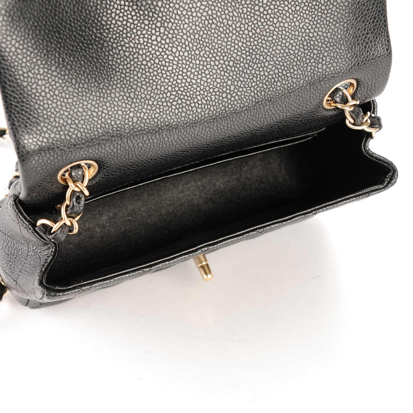 Caviar Quilted Mini Rectangular Flap Black