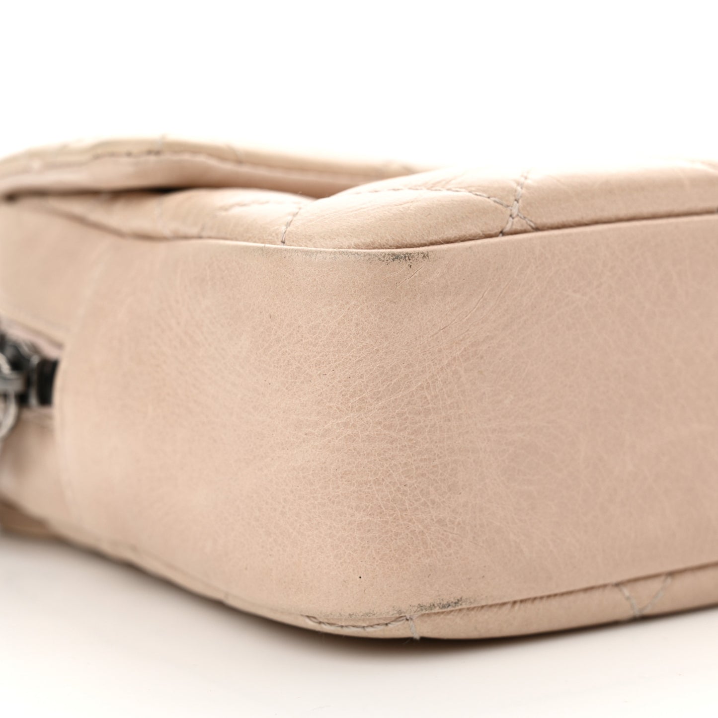 Glazed Calfskin Quilted Medium Duo Color Flap Light Pink