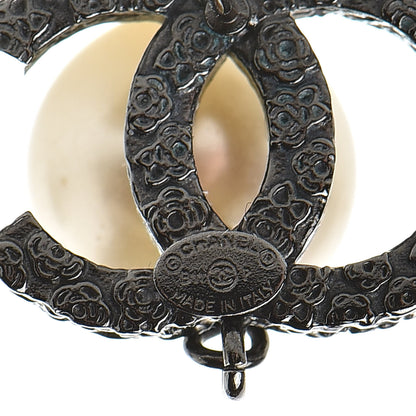 Chanel Ruthenium CC Pearl Drop Earrings 4 of 6