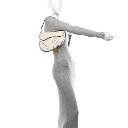 Christian Dior Grained Calfskin Saddle Bag White 2 of 11
