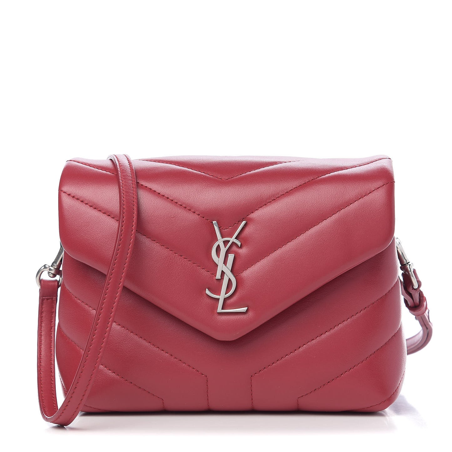 Calfskin Y Quilted Monogram Toy Loulou Crossbody Bag New Lipstick Red