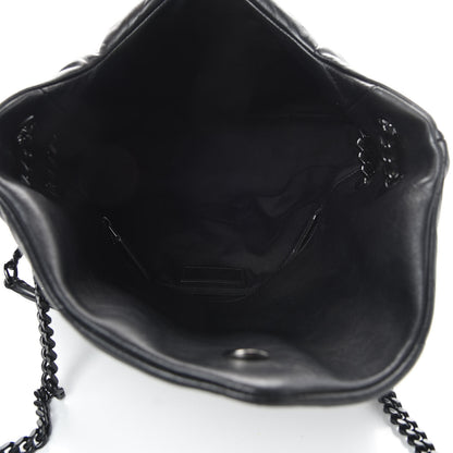 Saint Laurent Lambskin Quilted Medium Loulou Puffer Monogram Chain Satchel Black 5 of 11