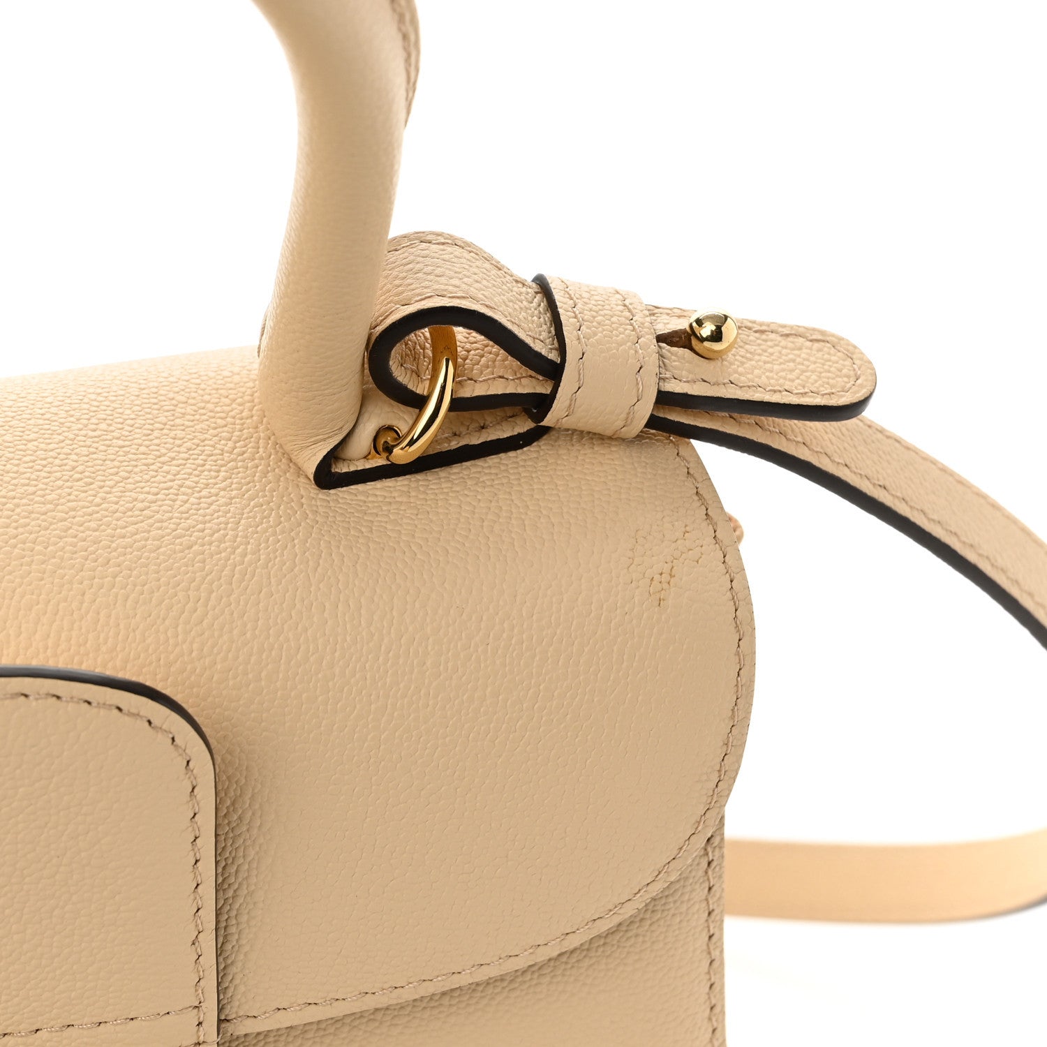Delvaux Grained Calfskin Mini Brillant Satchel Dune 9 of 9