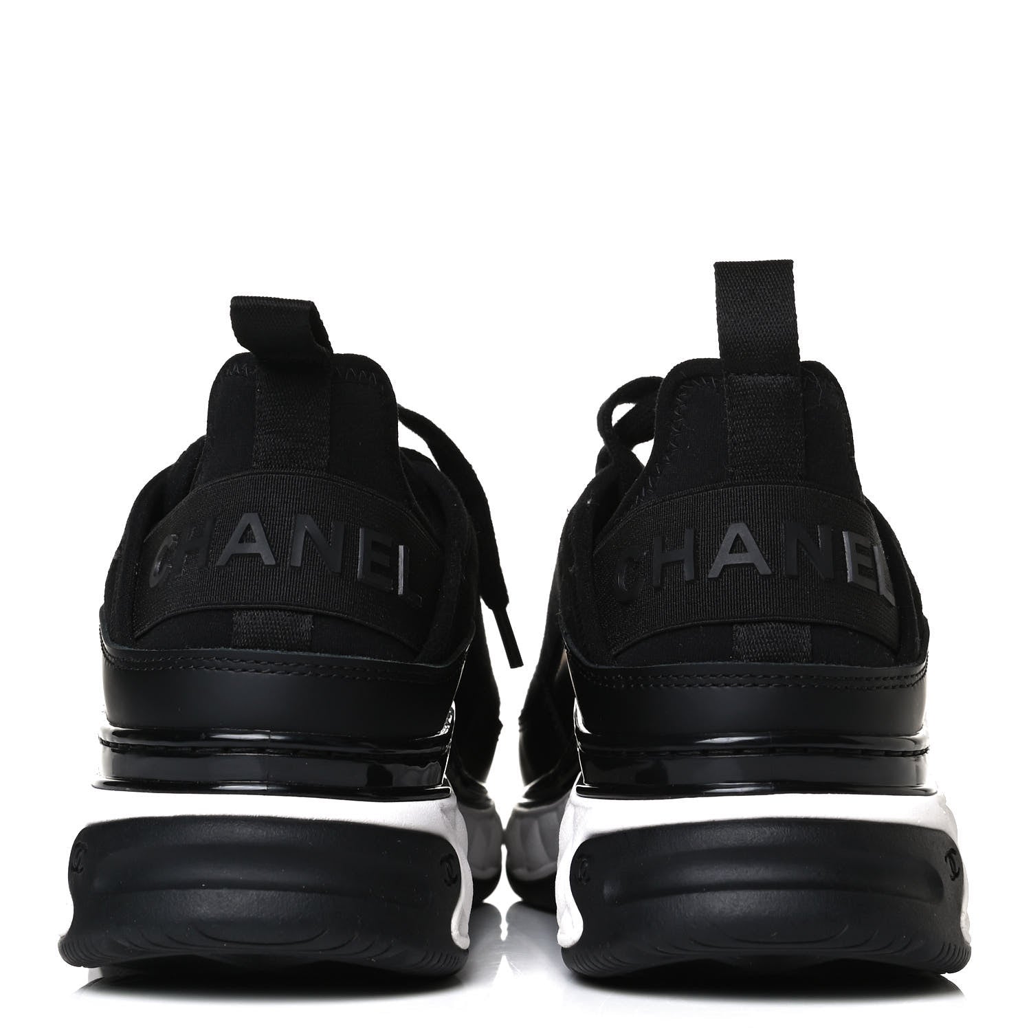 Chanel Velvet Calfskin Mixed Fibers CC Sneakers 37 Black 6 of 11