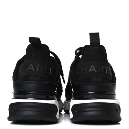 Chanel Velvet Calfskin Mixed Fibers CC Sneakers 37 Black 6 of 11