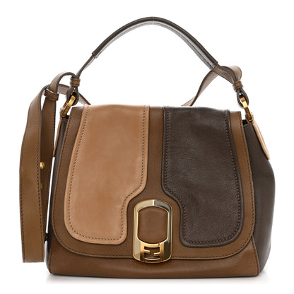 Fendi Calfskin Colorblock Anna Shoulder Bag Brown 1 of 9