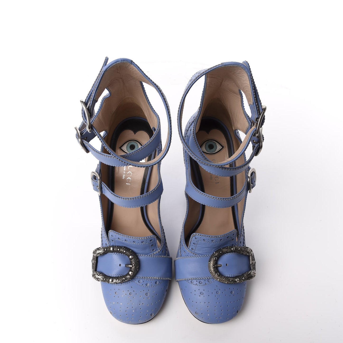 Calfskin Queercore Mid Calf Loafer Pumps 38 Sky Blue