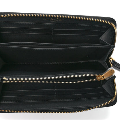 Christian Dior Calfskin Stars Voyageur Zip Around Wallet Black 5 of 13
