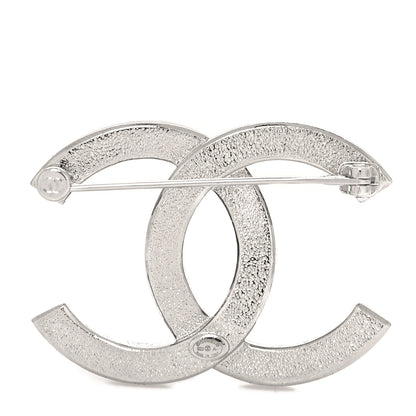 Chanel Crystal CC Brooch Black Silver 3 of 4