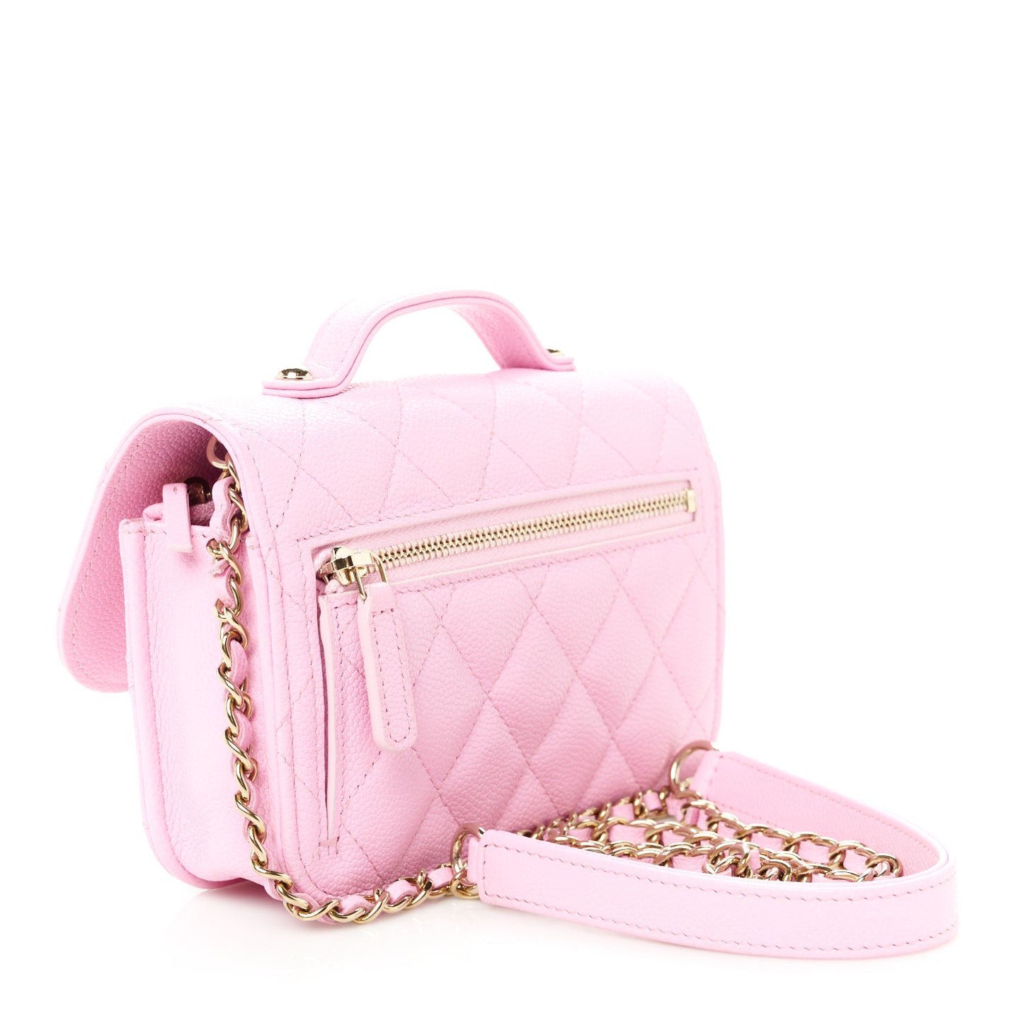 Caviar Quilted Business Affinity Clutch With Chain Flap Lilac