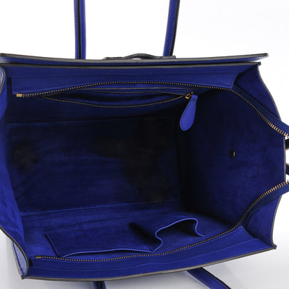 Celine Drummed Calfskin Mini Luggage Indigo 5 of 8