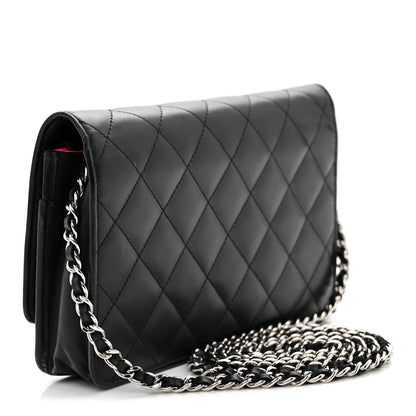 Chanel Calfskin Quilted Cambon Wallet on Chain WOC Black 3 of 15