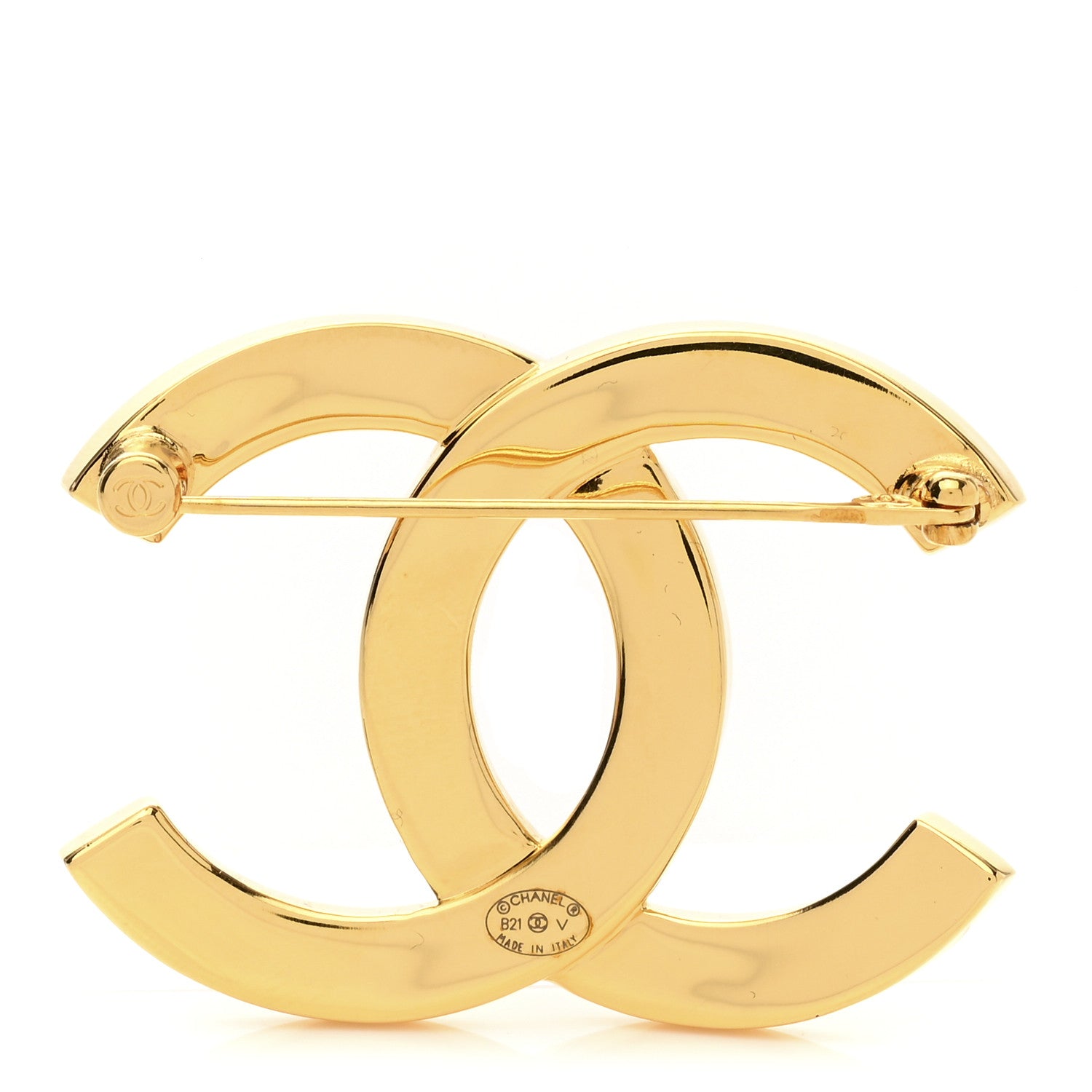 Chanel Metal Paris Button CC Large Brooch Gold 2 of 3
