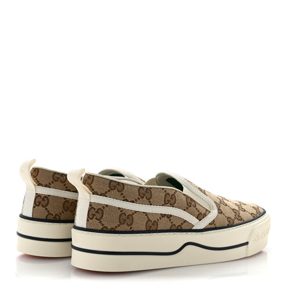 Gucci GG Monogram Womens 1977 Tennis Slip On 30mm Sneakers 39.5 Beige Ebony Mystic White 5 of 9