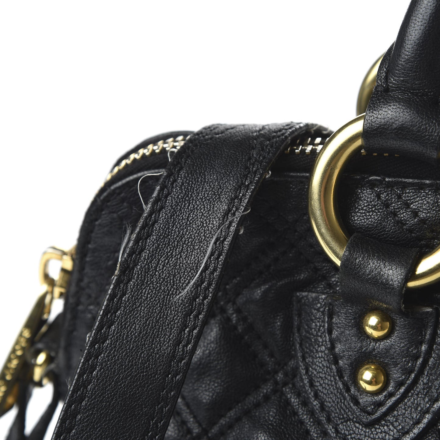 Calfskin Quilted Rio Satchel Tote Bag Black