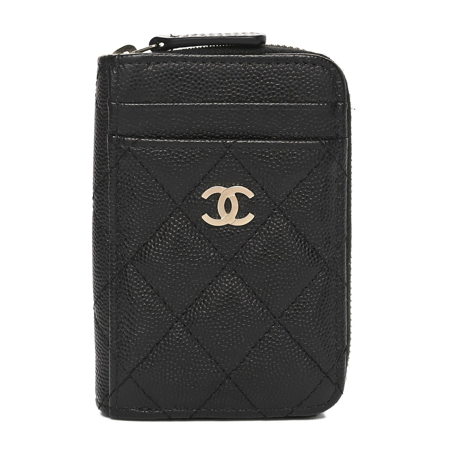 Chanel Caviar Quilted Zip Card Holder Black 1 of 10