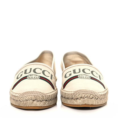 Gucci Canvas Logo Espadrilles 36.5 Greggio White 2 of 8