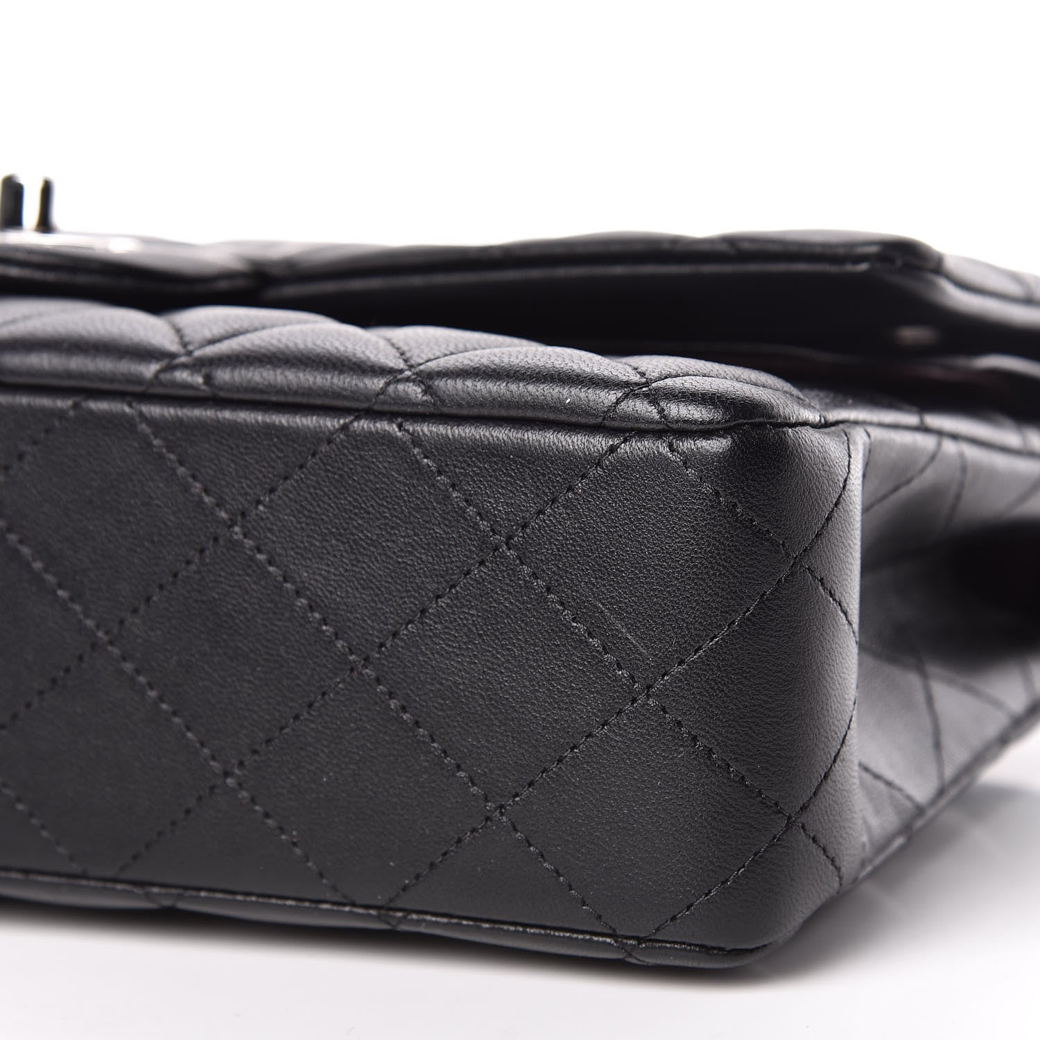 Chanel Lambskin Quilted Medium Double Flap Black 7 of 13