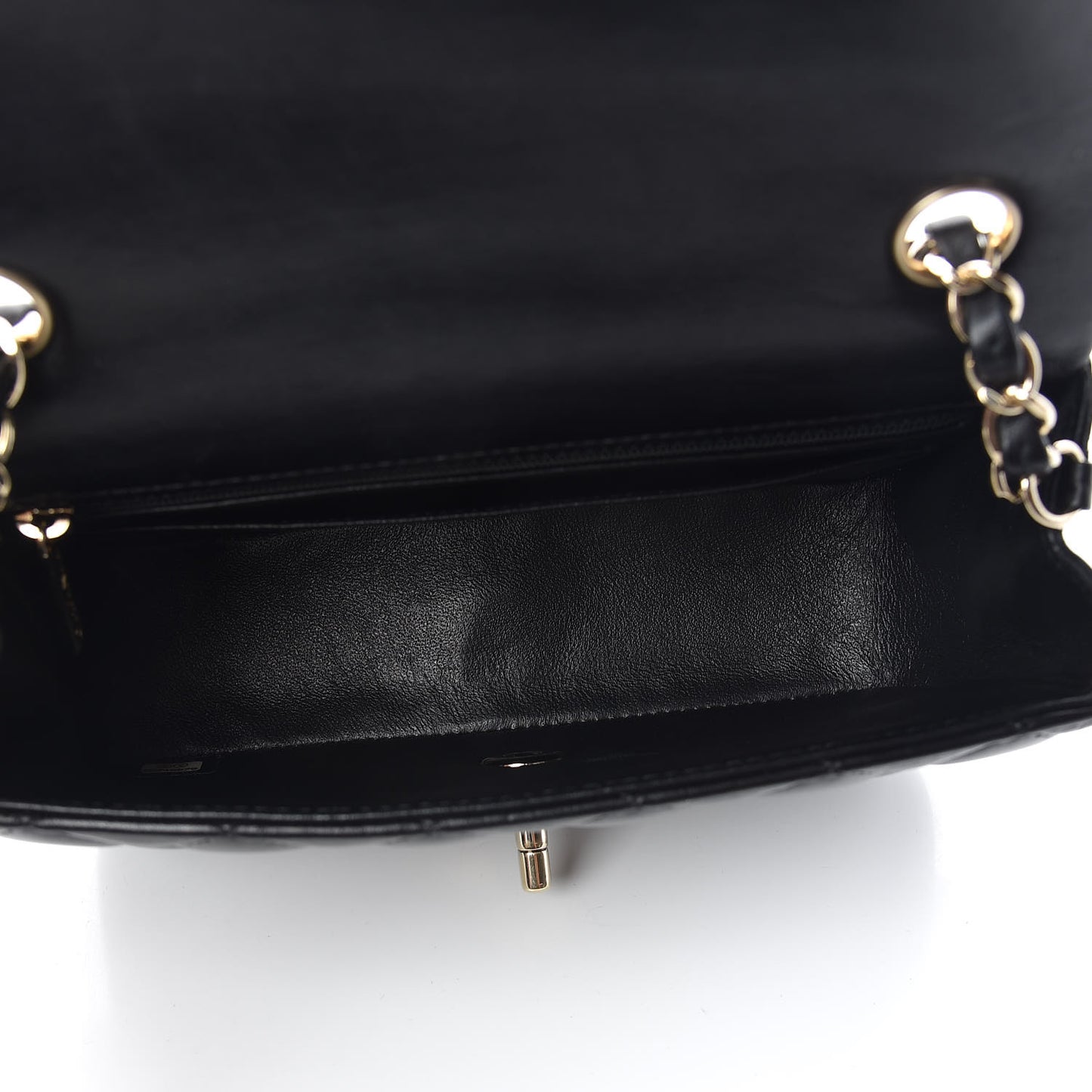 Lambskin Quilted Mini Rectangular Flap Black