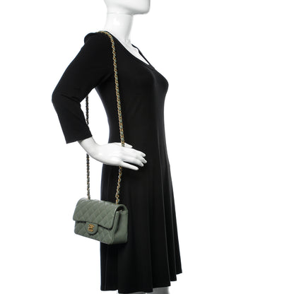 Chanel Iridescent Caviar Quilted Mini Rectangular Flap Green 2 of 9