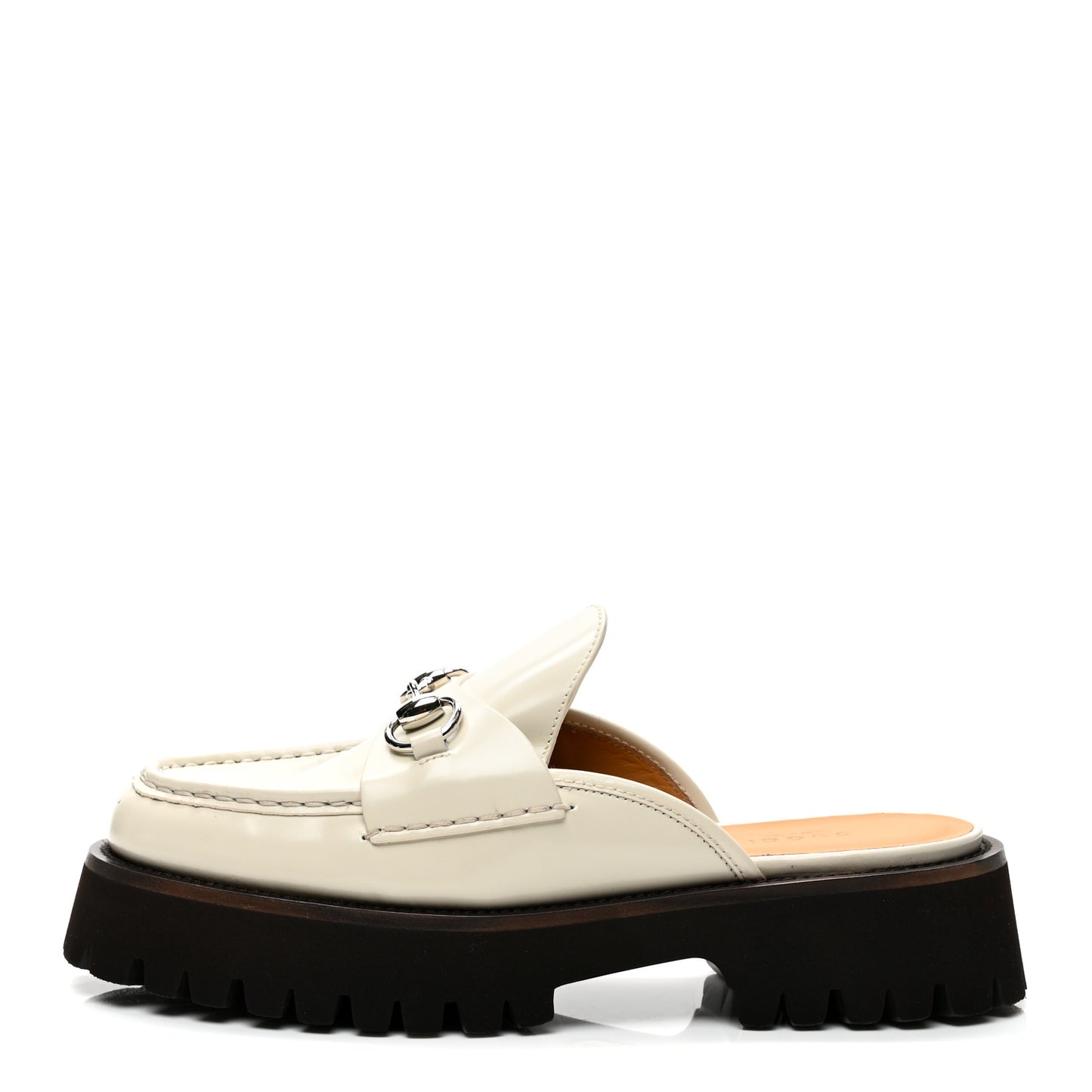 Cordovan Lux Horsebit Platform Mules 38 Mystic White