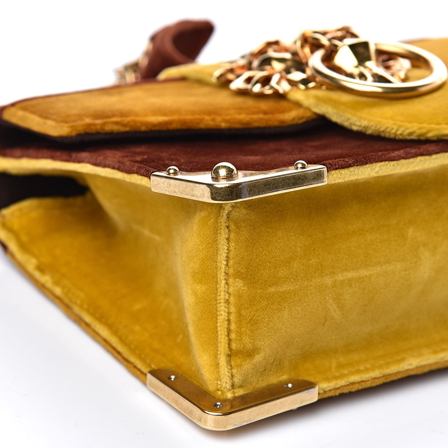 Velluto Lions Head Cahier Shoulder Bag Ambra