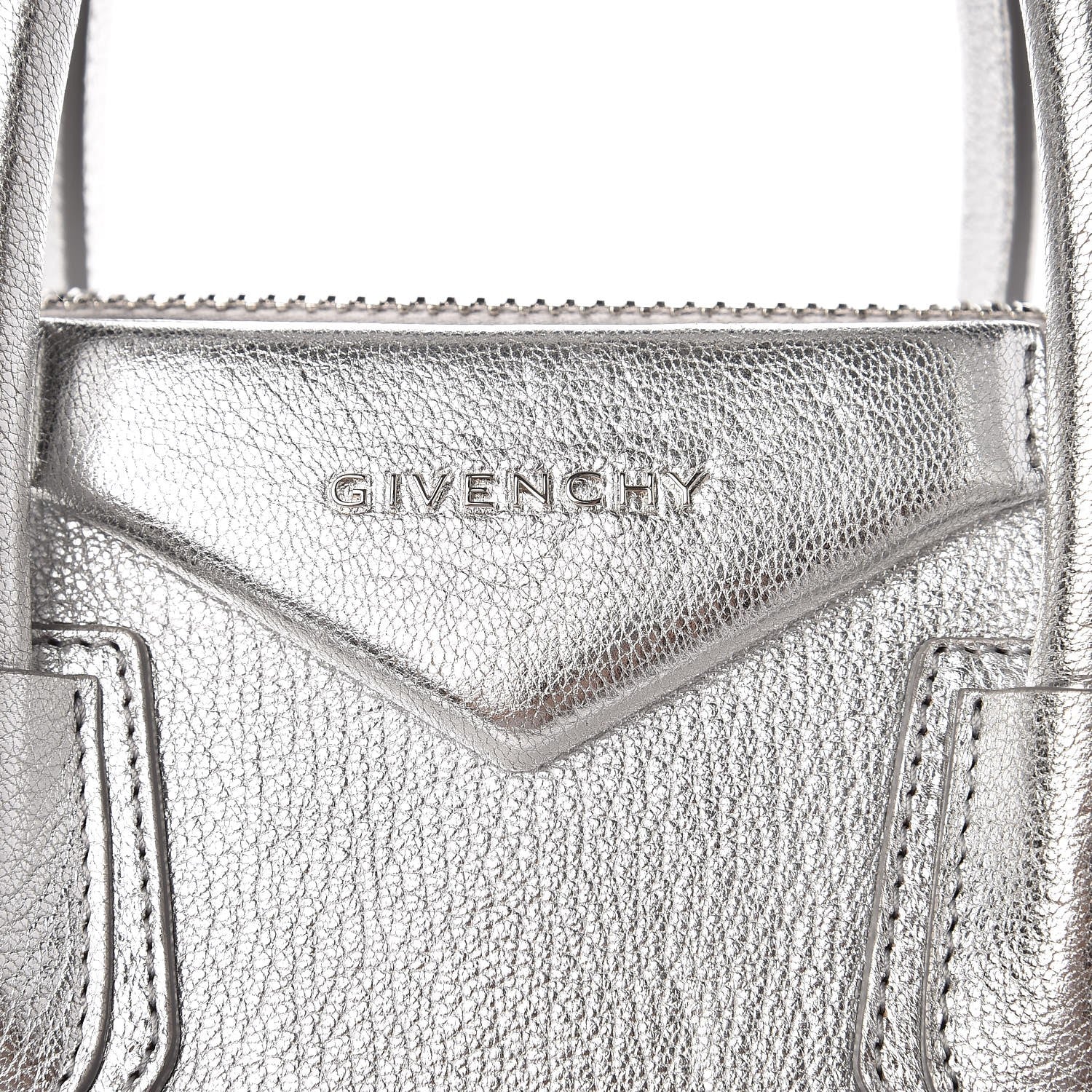 Givenchy Metallic Sugar Goatskin Small Antigona Silver 9 of 9