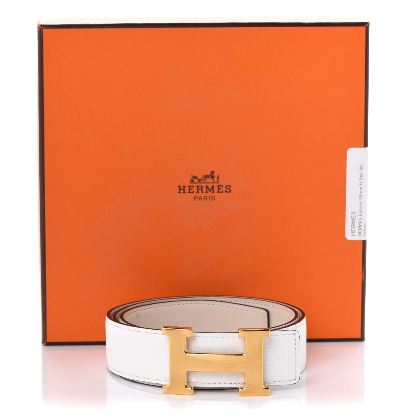 Epsom Swift 32mm H Belt 80 White Craie