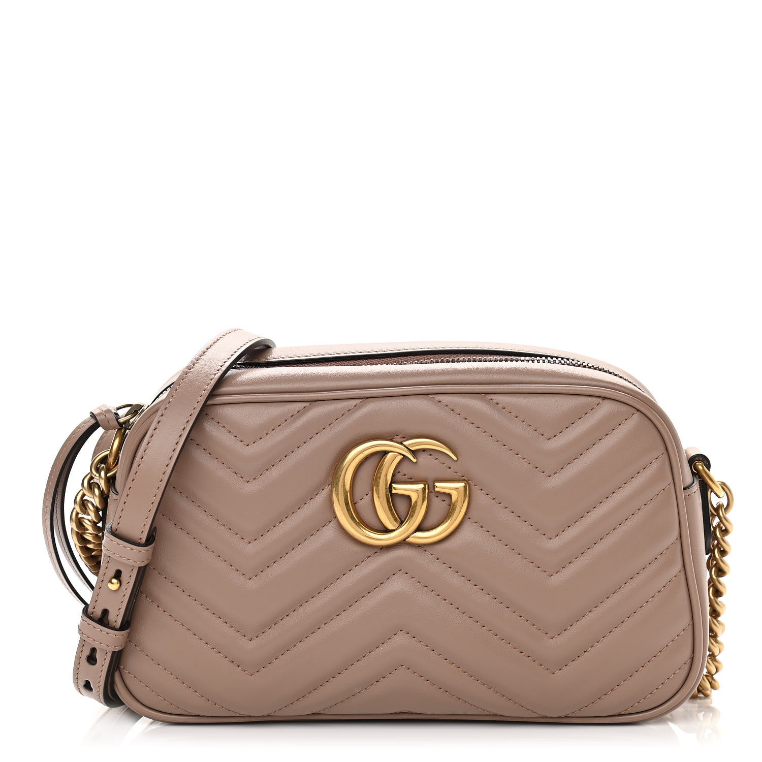 Gucci Calfskin Matelasse Small GG Marmont Chain Shoulder Bag Porcelain Rose 1 of 11