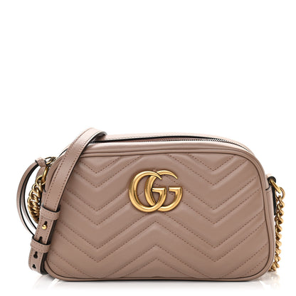 Gucci Calfskin Matelasse Small GG Marmont Chain Shoulder Bag Porcelain Rose 1 of 11