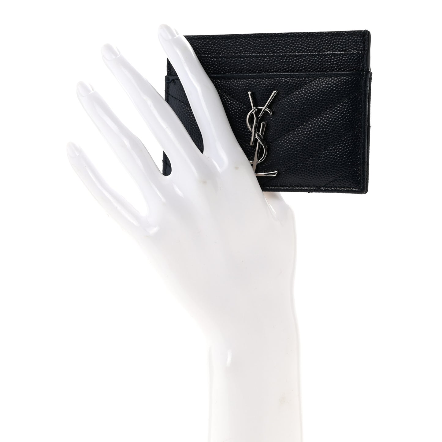Grain De Poudre Matelasse Chevron Monogram Credit Card Case Deep Marine